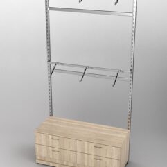 Пристенная торговая система Bazic №3 без задней стенки с тумбой T-14 (1200мм), Дуб Сонома