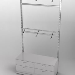 Пристенная торговая система Bazic №3 без задней стенки с тумбой T-14 (1200мм), Серый