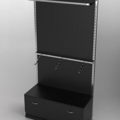 Пристенная торговая система Bazic №1 с задней стенкой и тумбой T-11 (1200мм), Черный