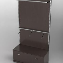 Пристенная торговая система Bazic №1 с задней стенкой и тумбой T-11 (1200мм), Дуб Венге