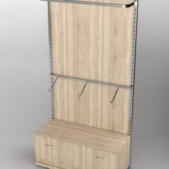 Пристенная торговая система Bazic №1 с задней стенкой и тумбой T-11 (1200мм), Дуб Сонома