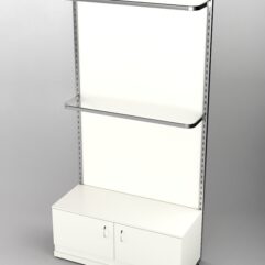 Пристенная торговая система Bazic №2 с задней стенкой и тумбой T-21 (1200мм), Белый