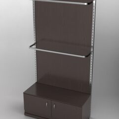 Пристенная торговая система Bazic №2 с задней стенкой и тумбой T-21 (1200мм), Дуб Венге