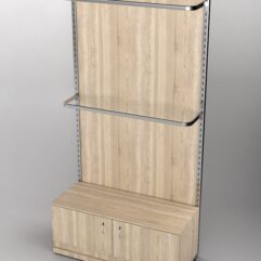 Пристенная торговая система Bazic №2 с задней стенкой и тумбой T-21 (1200мм), Дуб Сонома