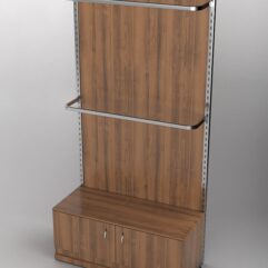 Пристенная торговая система Bazic №2 с задней стенкой и тумбой T-21 (1200мм), Орех