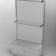 Пристенная торговая система Bazic №2 с задней стенкой и тумбой T-21 (1200мм), Серый