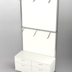 Пристенная торговая система Bazic №3 с задней стенкой и тумбой T-14 (1200мм), Белый