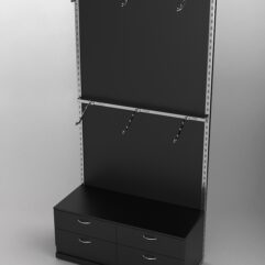 Пристенная торговая система Bazic №3 с задней стенкой и тумбой T-14 (1200мм), Черный