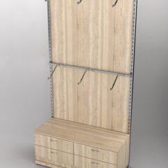 Пристенная торговая система Bazic №3 с задней стенкой и тумбой T-14 (1200мм), Дуб Сонома