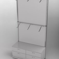 Пристенная торговая система Bazic №3 с задней стенкой и тумбой T-14 (1200мм), Серый