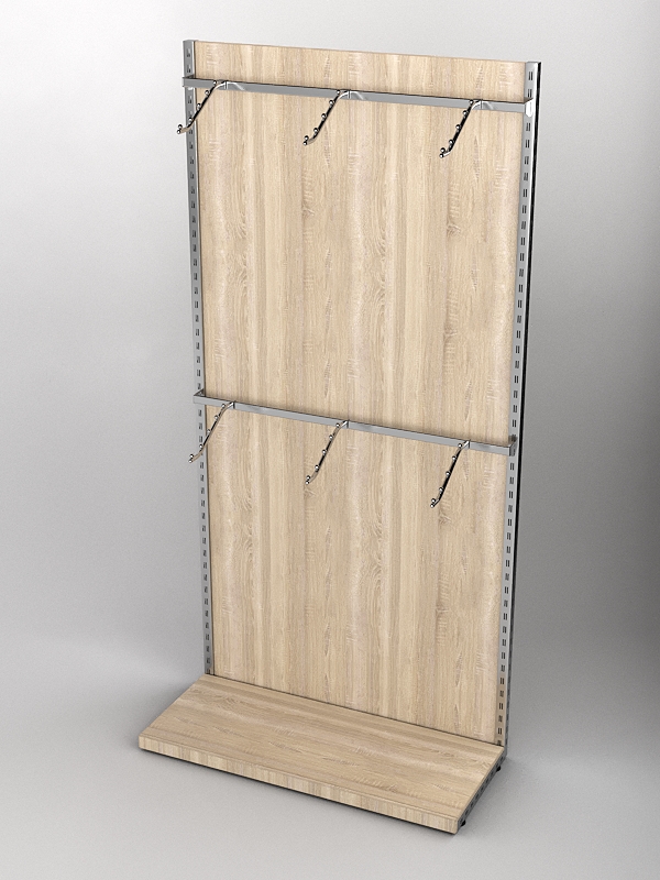 Пристенная торговая система Bazic №3 с задней стенкой (1200мм), Дуб Сонома