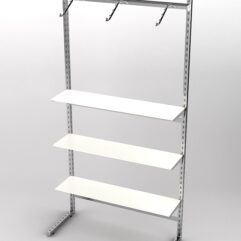 Пристенная торговая система Bazic №8 без задней стенки (1200мм), Белый