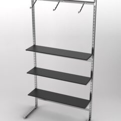 Пристенная торговая система Bazic №8 без задней стенки (1200мм), Черный