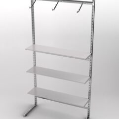 Пристенная торговая система Bazic №8 без задней стенки (1200мм), Серый