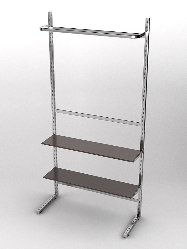 Пристенная торговая система Bazic №9 без задней стенки (1200мм), Дуб Венге