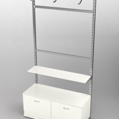 Пристенная торговая система Bazic №4 без задней стенки с тумбой T-15 (1200мм), Белый