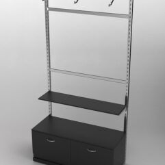 Пристенная торговая система Bazic №4 без задней стенки с тумбой T-15 (1200мм), Черный