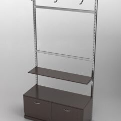 Пристенная торговая система Bazic №4 без задней стенки с тумбой T-15 (1200мм), Дуб Венге