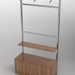 Пристенная торговая система Bazic №4 без задней стенки с тумбой T-15 (1200мм), Орех