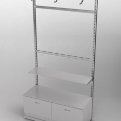 Пристенная торговая система Bazic №4 без задней стенки с тумбой T-15 (1200мм), Серый