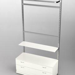 Пристенная торговая система Bazic №5 без задней стенки с тумбой T-12 (1200мм), Белый