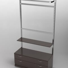 Пристенная торговая система Bazic №5 без задней стенки с тумбой T-12 (1200мм), Дуб Венге