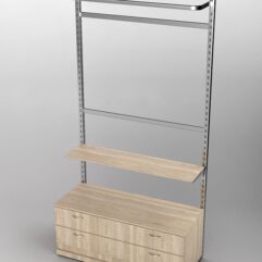 Пристенная торговая система Bazic №5 без задней стенки с тумбой T-12 (1200мм), Дуб Сонома