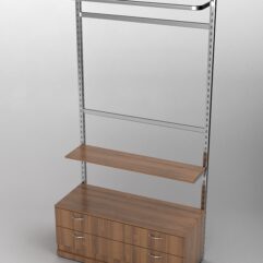 Пристенная торговая система Bazic №5 без задней стенки с тумбой T-12 (1200мм), Орех