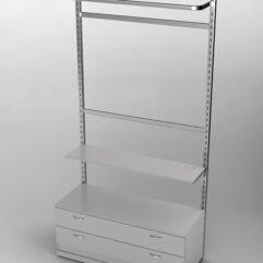 Пристенная торговая система Bazic №5 без задней стенки с тумбой T-12 (1200мм), Серый