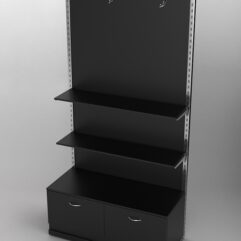 Пристенная торговая система Bazic №4 с задней стенкой и тумбой T-15 (1200мм), Черный