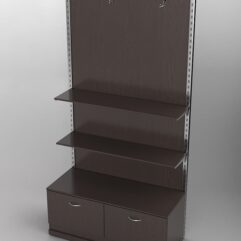 Пристенная торговая система Bazic №4 с задней стенкой и тумбой T-15 (1200мм), Дуб Венге