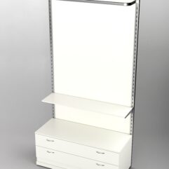 Пристенная торговая система Bazic №5 с задней стенкой и тумбой T-12 (1200мм), Белый