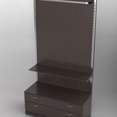 Пристенная торговая система Bazic №5 с задней стенкой и тумбой T-12 (1200мм), Дуб Венге