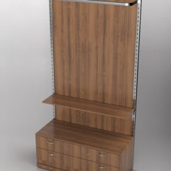 Пристенная торговая система Bazic №5 с задней стенкой и тумбой T-12 (1200мм), Орех