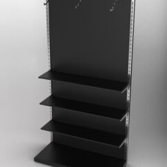 Пристенная торговая система Bazic №4 с задней стенкой (1200мм), Черный