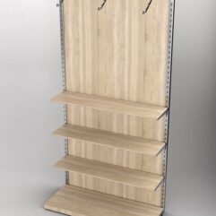Пристенная торговая система Bazic №4 с задней стенкой (1200мм), Дуб Сонома