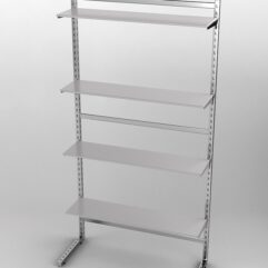 Пристенная торговая система Bazic №16 без задней стенки (1200мм), Серый