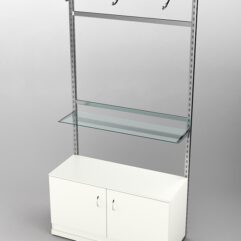 Пристенная торговая система Bazic №6 без задней стенки с тумбой T-22 (1200мм), Белый