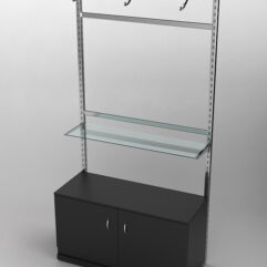 Пристенная торговая система Bazic №6 без задней стенки с тумбой T-22 (1200мм), Черный