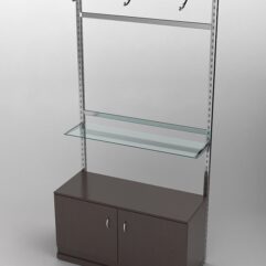 Пристенная торговая система Bazic №6 без задней стенки с тумбой T-22 (1200мм), Дуб Венге