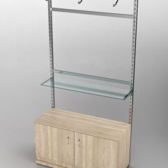 Пристенная торговая система Bazic №6 без задней стенки с тумбой T-22 (1200мм), Дуб Сонома