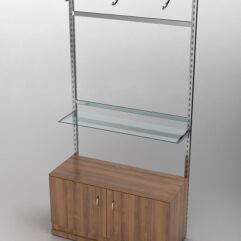 Пристенная торговая система Bazic №6 без задней стенки с тумбой T-22 (1200мм), Орех