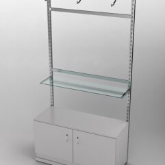 Пристенная торговая система Bazic №6 без задней стенки с тумбой T-22 (1200мм), Серый