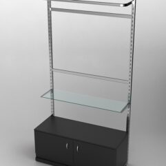 Пристенная торговая система Bazic №7 без задней стенки с тумбой T-21 (1200мм), Черный