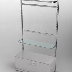 Пристенная торговая система Bazic №7 без задней стенки с тумбой T-21 (1200мм), Серый