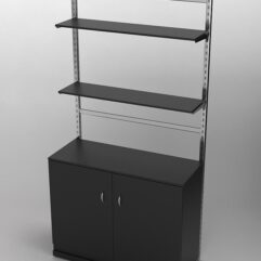 Пристенная торговая система Bazic №8 без задней стенки с тумбой T-23 (1200мм), Черный