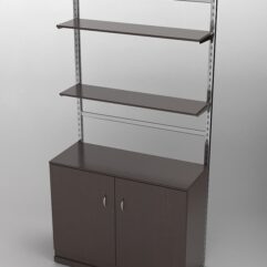 Пристенная торговая система Bazic №8 без задней стенки с тумбой T-23 (1200мм), Дуб Венге