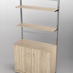 Пристенная торговая система Bazic №8 без задней стенки с тумбой T-23 (1200мм), Дуб Сонома