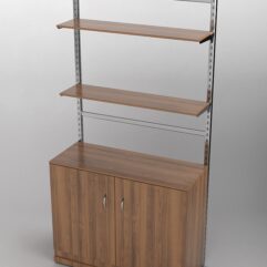 Пристенная торговая система Bazic №8 без задней стенки с тумбой T-23 (1200мм), Орех