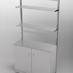 Пристенная торговая система Bazic №8 без задней стенки с тумбой T-23 (1200мм), Серый